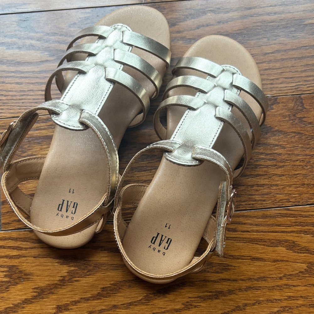 GAP Kids Metallic Gold Strappy Sandals